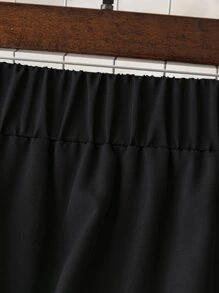 SHEIN Holidaya Váy Plus Size Tương phản ren màu trơn Giải trí - màu đen - Xem 3