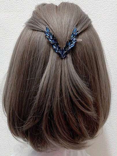 1pc Crystal Decor Hair Clip Boho Crown Claw Clips Hair Claws Hair Barrettes, School Stuff, Looks Of Party