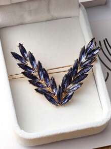 1个水晶装饰发夹波西米亚皇冠爪夹发爪发卡，适合上学、派对等场合，可作发饰、头饰、女士发饰、发夹。 - 藏蓝色 - 查看 2