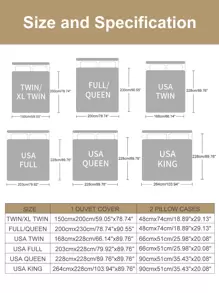 3入组/套印花被套套裝現代織物被套套裝 - 彩色 - 查看 5