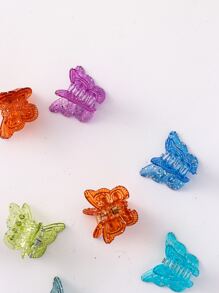 16入組小女童蝴蝶裝飾髮爪