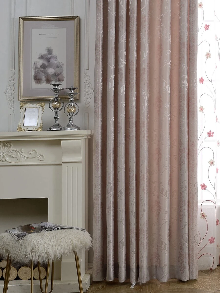 Rèm đơn Jacquard cuộn, Rèm đơn polyester cho phòng ngủ và phòng khách - Màu Hồng baby - Xem 1