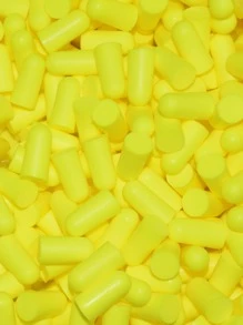 1box PUR Earplug, Simple Yellow Noise Reduction Ear Plug For Bedroom