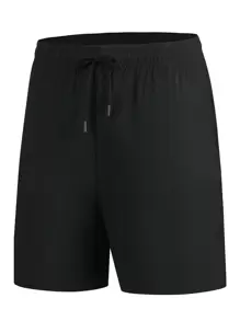 Manfinity Sport Corelite Hombres Camiseta Deportiva Sólida Y Pantalones Cortos Deportivos Con Cordón, Traje Atlético, Chándal - Multicolor - Ver 3