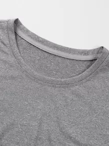 Manfinity Sport Corelite Hombres Camiseta Deportiva Sólida Y Pantalones Cortos Deportivos Con Cordón, Traje Atlético, Chándal - Multicolor - Ver 4