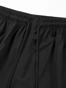 Manfinity Sport Corelite Hombres Camiseta Deportiva Sólida Y Pantalones Cortos Deportivos Con Cordón, Traje Atlético, Chándal - Multicolor - Ver 5