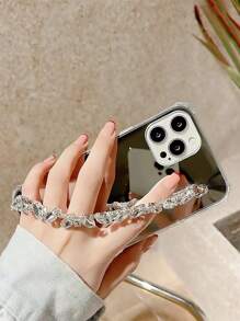 优雅奢华镜面手机壳支架，兼容 11、11 Pro、12 Pro Max、12、13、13 Pro、14 Plus、14 Pro Max、15 Pro、15 Plus、15 Pro Max、16、16 Pro、16 Plus、16 Pro Max、17、17 Pro、17 Air、17 Pro Max - 銀色 - 查看 2