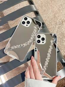 优雅奢华镜面手机壳支架，兼容 11、11 Pro、12 Pro Max、12、13、13 Pro、14 Plus、14 Pro Max、15 Pro、15 Plus、15 Pro Max、16、16 Pro、16 Plus、16 Pro Max、17、17 Pro、17 Air、17 Pro Max - 銀色 - 查看 4