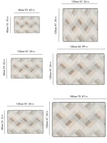 1pc Polyester Rug, Modern Geometric Pattern Anti-slip Bedroom Rug For Living Room