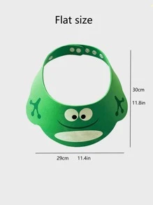 1pc EVA Shower Cap, Cartoon Cute Kids Frog Design Shampoo Cap For Bathroom - Green - View 2