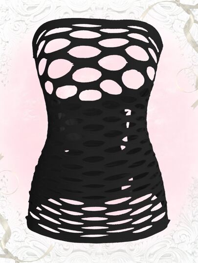 Kawaii Sexy Super Elastic Hollow Out Lingerie Dress