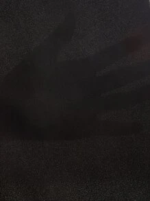 SHEIN Top ribete en abanico de cuello con abertura - Negro - Ver 3