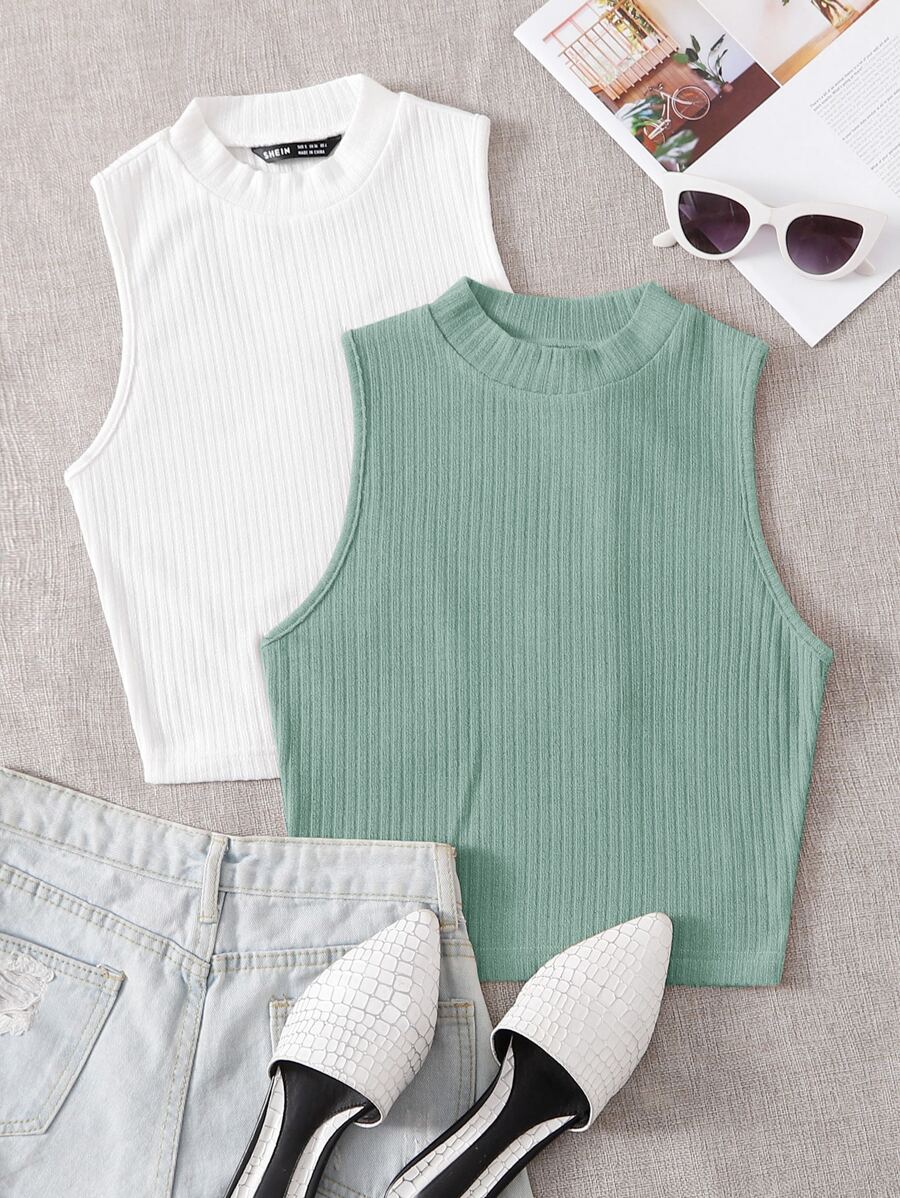 SHEIN EZwear Two-Piece Set Women Tank Tops & Camis - Multicolor - View 1