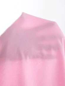 SHEIN Privé Top de manga de malla de cuello sweetheart - Rosa - Ver 6