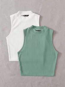 SHEIN EZwear Two-Piece Set Women Tank Tops & Camis - Multicolor - View 4