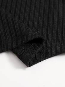 SHEIN EZwear Asymmetrical Hem Tank Top - Black - View 5