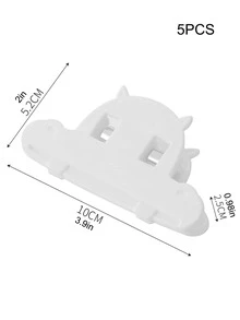 5 piezas/set Clip de sellado de alimentos de plástico, Clip de sellado minimalista para alimentos para cocina - Blanco - Ver 2
