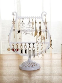 1入組白色珠寶收納架，創意酒杯形狀珠寶收納架，可用於在臥室、客廳展示和存放項鍊、耳環、手鍊和其他配件