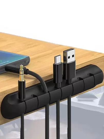 デスクトップケーブルオーガナイザーとコード管理ホルダー、デスク、車、旅行用 - 電話、イヤホン、マウスケーブル用の自己接着式ワイヤークリップ、強力な接着剤を使った簡単に適用できるケーブルワインダー、整理された作業スペース、きれいな充電ステーション、散らかったデスクの設定、自宅やオフィスでの効率的なアクセスとケーブルルーティング