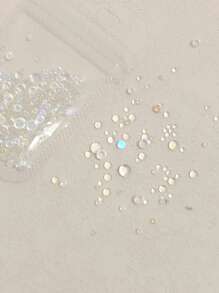 1 袋混合摩卡和透明半圆形水晶和美人鱼珠美甲装饰 DIY 指甲饰品指甲宝石美甲用品指甲