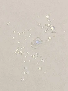 1 袋混合摩卡和透明半圆形水晶和美人鱼珠美甲装饰 DIY 指甲饰品指甲宝石美甲用品指甲