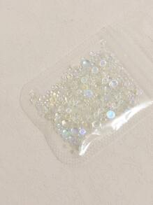 1 袋混合摩卡和透明半圆形水晶和美人鱼珠美甲装饰 DIY 指甲饰品指甲宝石美甲用品指甲