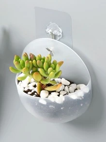 WHICHLIFE 1pc Wall Mounted Plant Container, Modern PP Clear Plant Pot For Home - Clear - View 1