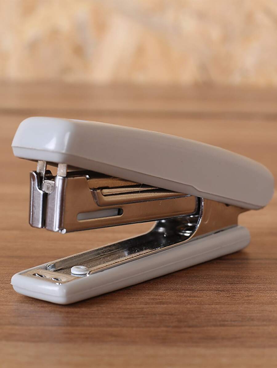 1pc Solid Color Stapler, Simple Portable Stapler For School, Office, Student