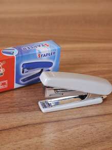 1pc Solid Color Stapler, Simple Portable Stapler For School, Office, Student