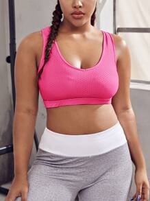 Gameset SHEIN Sport Plus Criss Cross Back Sports Bra - Hot Pink - View 2