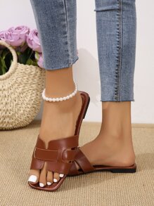 Women Cut Out Slide Sandals, Elegant Summer Flat Sandals