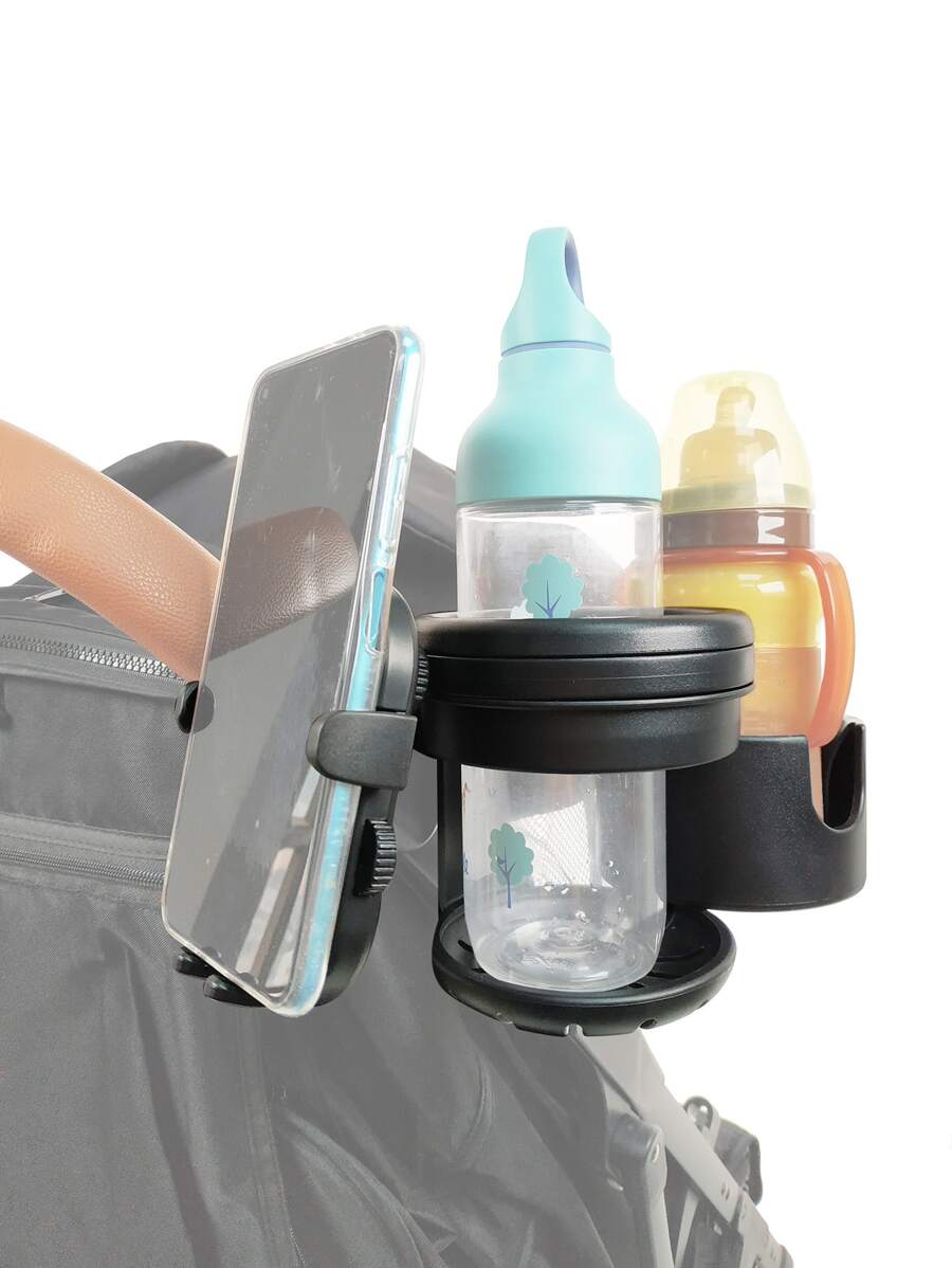 3 In 1 Baby Stroller Bottle Holder - Black - View 1