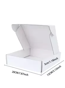 2 cái/bộ Hộp Quà Giấy, Hộp Đóng Gói Quà Màu Trắng Tối Giản Cho Bữa Tiệc - trắng - Xem 3