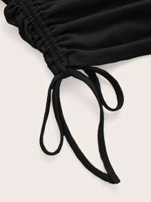 SHEIN ICON 스트링 톱 브라 - 블랙 - 보기 4