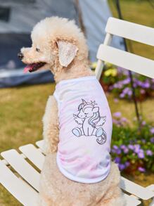 PETSIN 1入組獨角獸印花寵物背心適用於貓和狗狗適合夏天 - 彩色 - 查看 1