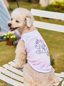 PETSIN 1入組獨角獸印花寵物背心適用於貓和狗狗適合夏天 - 彩色 - 查看 4