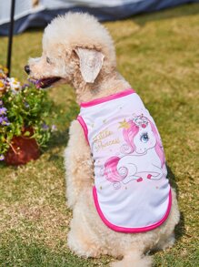 PETSIN 1pc Unicorn Print Pet Tank For Cat And Dog For Summer - Multicolor - View 4