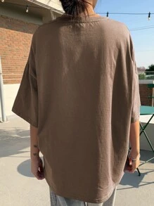 DAZY Letter Graphic Drop Shoulder Tee Oversized T-Shirt
