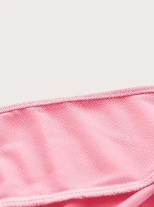 SHEIN ICON Áo khoác và áo lót dành cho xe tăng nữ Lộ Lưng Buộc lại Nếp gấp Phần Ngực màu trơn Giải trí - Hồng - Xem 4