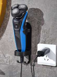 1 pieza Maquinilla de afeitar moderno unicolor sin perforación Maquinilla de afeitar Estante de almacenaje para cuarto de baño - Blanco - Ver 5