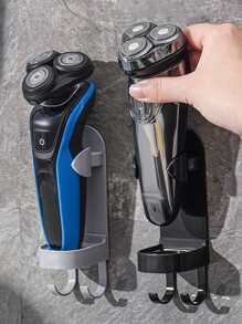 1 pieza Maquinilla de afeitar moderno unicolor sin perforación Maquinilla de afeitar Estante de almacenaje para cuarto de baño - Blanco - Ver 2