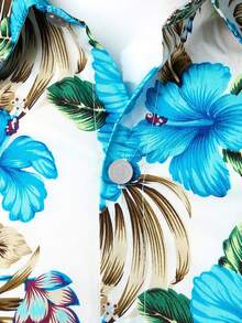 NITAGUT 男士熱帶圖案前排扣襯衫 - 彩色 - 查看 4