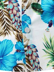 NITAGUT 男士熱帶圖案前排扣襯衫 - 彩色 - 查看 3