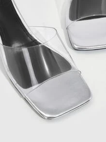 Xăng đan Cao gót Nữ - Bạc - Xem 4
