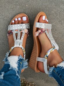 Giày bệt dày và Dép nêm Nữ - Bạc - Xem 7