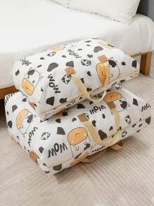 1pc Cartoon Cow Pattern Foldable Storage Bag, Non-Woven Fabric Quilt Storage Bag For Home Room Decor Home Decor Fall Decor Bedroom Decor - White - View 5