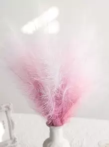 1pc Plastic Artificial Plant, Cottagecore Ombre Reed Design Fake Plant For Home Decoration - Pink - View 6