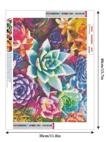 1pc 11.8 X 15.7 Inch PMMA DIY Diamond Painting Without Frame, Modern Flower Shaped DIY Diamond Painting For Wall Decoration - Multicolor - View 2