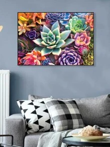 1pc 11.8 X 15.7 Inch PMMA DIY Diamond Painting Without Frame, Modern Flower Shaped DIY Diamond Painting For Wall Decoration - Multicolor - View 3