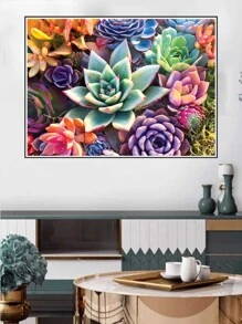 1pc 11.8 X 15.7 Inch PMMA DIY Diamond Painting Without Frame, Modern Flower Shaped DIY Diamond Painting For Wall Decoration - Multicolor - View 4
